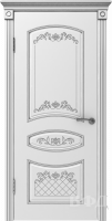 Межкомнатная дверь Адель Белая эмаль патина серебро