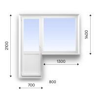 Балконный блок WDS 70 мм 2-камерный стеклопакет энергосберегающий