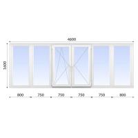 Балкон П-образный 1600x4600 Wintech 70 мм 2-камерный стеклопакет