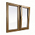 Пластиковое окно двухстворчатое РЕХАУ 70 мм 2 камерный стеклопакет ламинированное