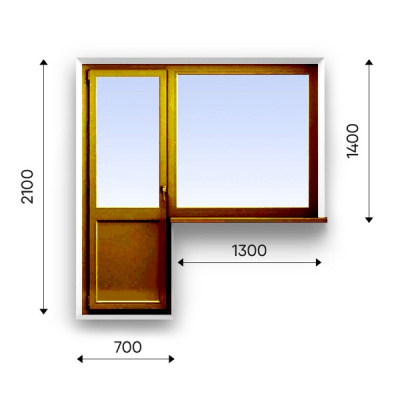 Балконный блок Lider 70 мм 1-камерный стеклопакет ламинированное энергосберегающий